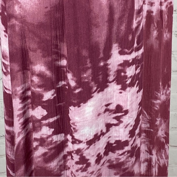 Rokoko Crinkly Mauve Tie Dyed Plunge Front Low Back Maxi - Picture 2 of 2